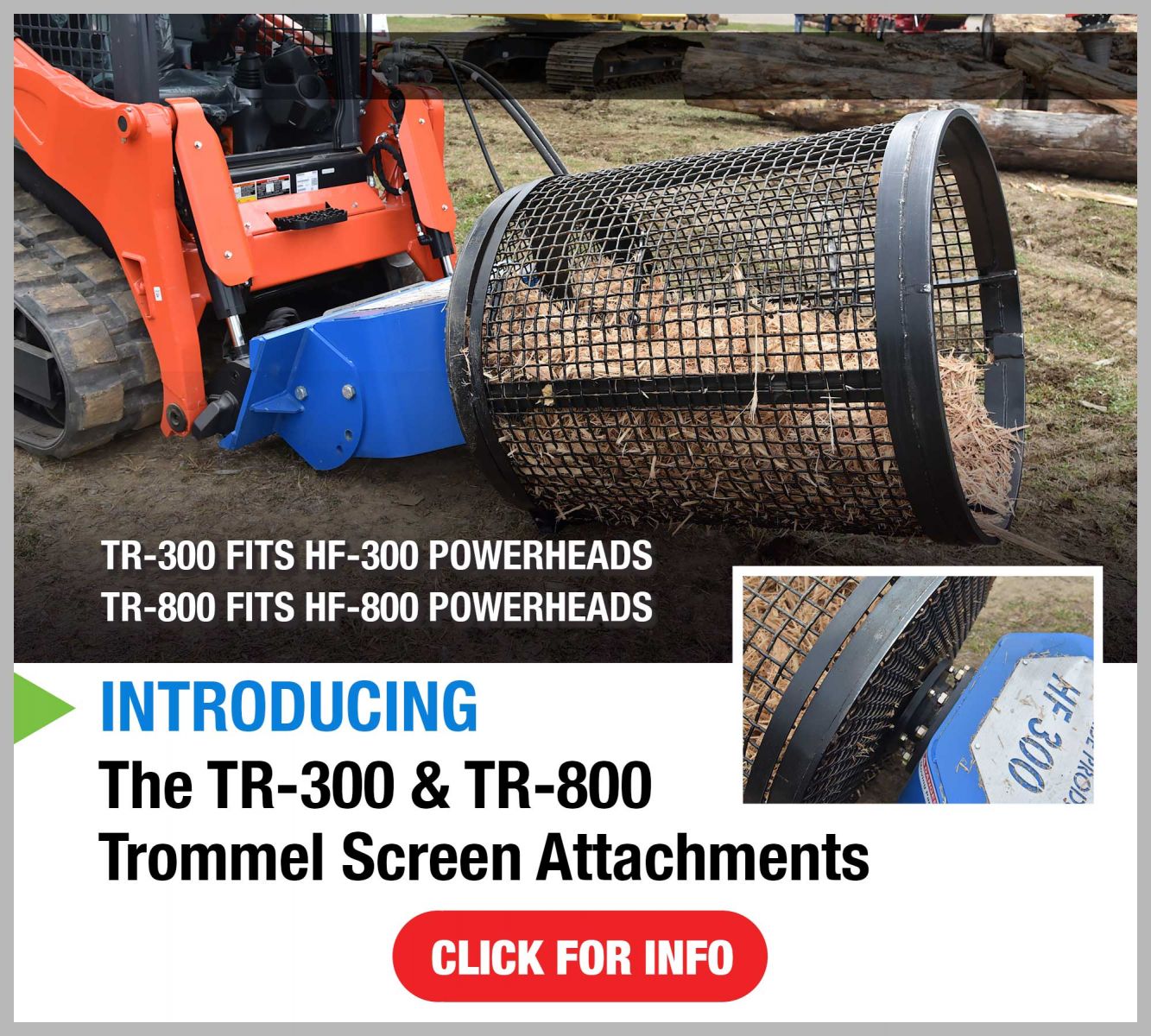 TR-300 & TR-800 Trommel Screen Attachments From U.S. Pride Products